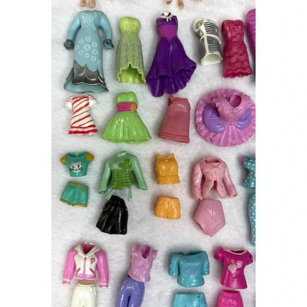 Polly Pocket Y2K 2000s Lot Dolls Rubber Clothing Accessories 125+ Pieces Vintage